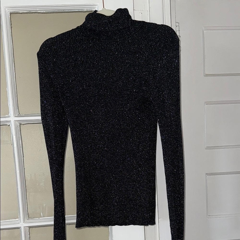 Black Sparkly Turtleneck Sweater